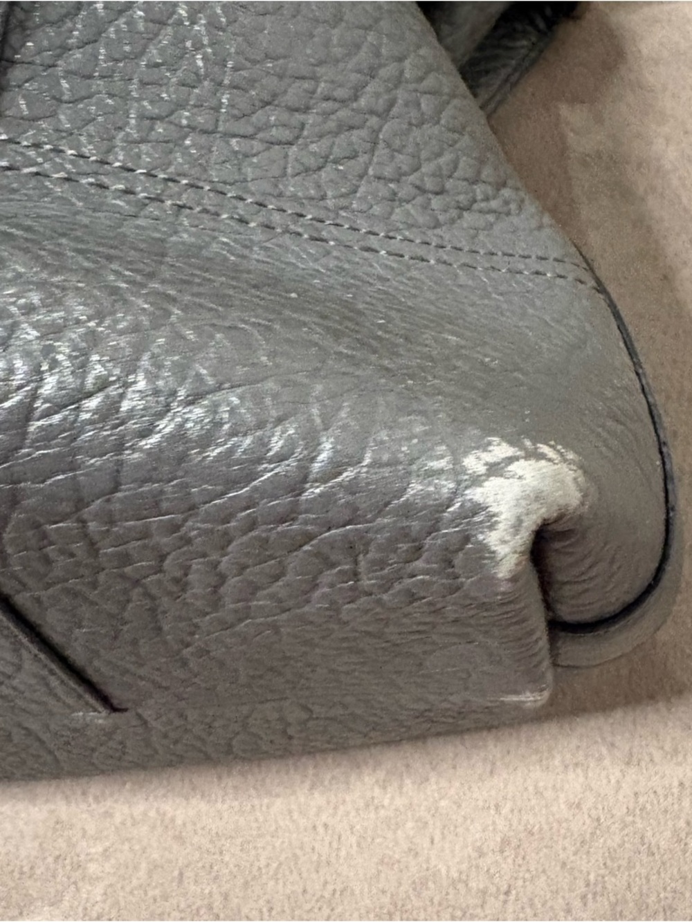 COACH Legacy Graphite Berry/ Grey Textured Leather "Molly" Satchel Bag #21140 - Picture 10 of 12